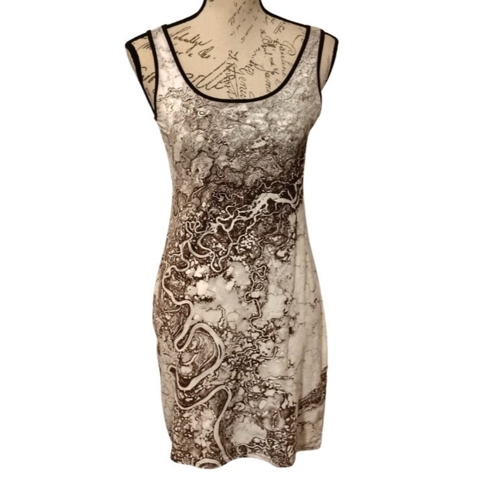 Invisions Bodycon Mini Dress M Brown Earth Image Nature Art To Wear Celestial